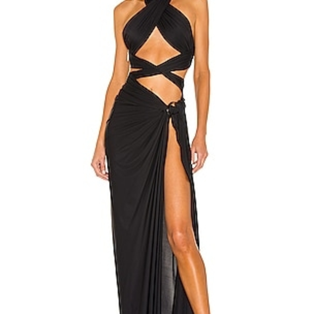 Elegant Black Cutout Maxi Dress Bronx And  Banco